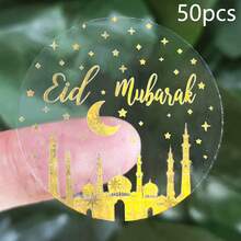 40/50/80/100 miếng dán chữ Eid Mubarak, thích hợp để tự làm nhãn gói quà tặng cho bữa tiệc Eid. - Nhiều màu - Xem 15