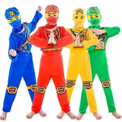 UK Christmas Ninjago Kai Jay Lloyd  Kids Cosplay Costume Bodysuit OveralI Gloves 2025