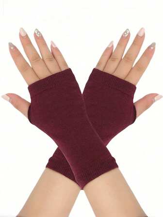 1 双露指针织臂套，男女通用短款运动手套，轻薄款，适合秋冬季穿着