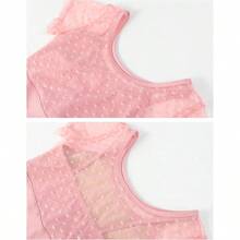 - Conjuntos de ballet para nias y mujeres, con manga casquillo de encaje, leotardos de baile para gimnasia, yoga areo, natacin - Rosa + Grande - Ver 7