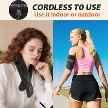 Wireless Neck Heating Massage Pad, Neck Massager With Heating Function, 3-Gear Heating Massage, Electric Neck Heating Pad To Relieve Pain, Heating Neck Brace With 660nm/850nm Red Light Therapy To Relieve Soreness And Stiffness, Vibrating Neck Massage Belt, Suitable For Waist, Back And Shoulder Heating - Multicolor - View 6