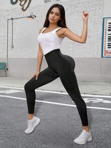 Women's High Waist Tight Leggings, Soft Stretchy, Tummy Control Lift Butt, Suitable For Workout, Yoga, Running, Regular And Plus Size - Black - View 5