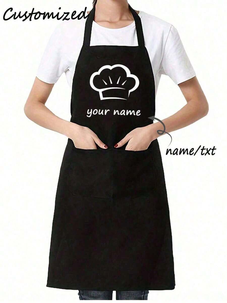 1pc Custom Apron With Text, Personalized Photo Apron, Waterproof Apron, Customized Funny Cooking Kitchen Apron, Customize Logo, Text, Chef Cook Apron, Ideal Gift For Valentine's Day, Father's Day, Mother's Day Birthdays, Anniversaries, Unique Gift For Women, Chef, Mom, Dad, Husband, Girlfriend, Boyfriend, Weddings Gift For Him, Gift For Her,Home Harmony - Multicolor 2 - View 1