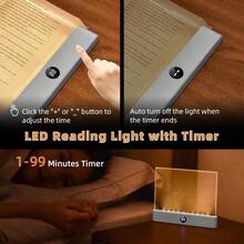 Book Light, Rechargeable Clear LED Flat Reading Light With 3 Colors & Timer, Dimmable Panel Plate Lamp Book Full Page Light For Reading In Bed At Night, Funny Gifts For Readers Women Men - 3-color Light - View 6
