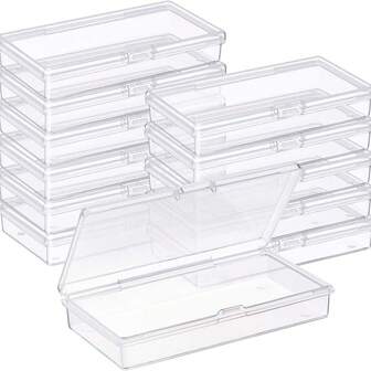 Packs Small Clear Plastic Beads Storage Containers Box With Hinged Lid For Storage Of Small Items, Crafts, Jewelry, Hardware Box For Collecting Small Items, Beads, Jewelry, Business Cards, Game Pieces, Crafts