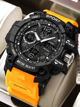 1 st elektronisk sportklocka med multifunktion och dubbel display, lämplig för vardagsbruk, perfekt presentalternativ