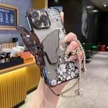 （蝴蝶支架）（银色手镯）适用于 Galaxy A123456789987654321 45G 电镀磁吸防摔透明手机壳，防摔手机壳，兼容三星 S25/S24/S23/S22 系列/A 系列，兼容 OPPO，兼容 Redmi，兼容 Moto，兼容 Pixel，兼容 vivo，兼容 OPPO，国际版，非国内版 - 黑色 - 查看 3
