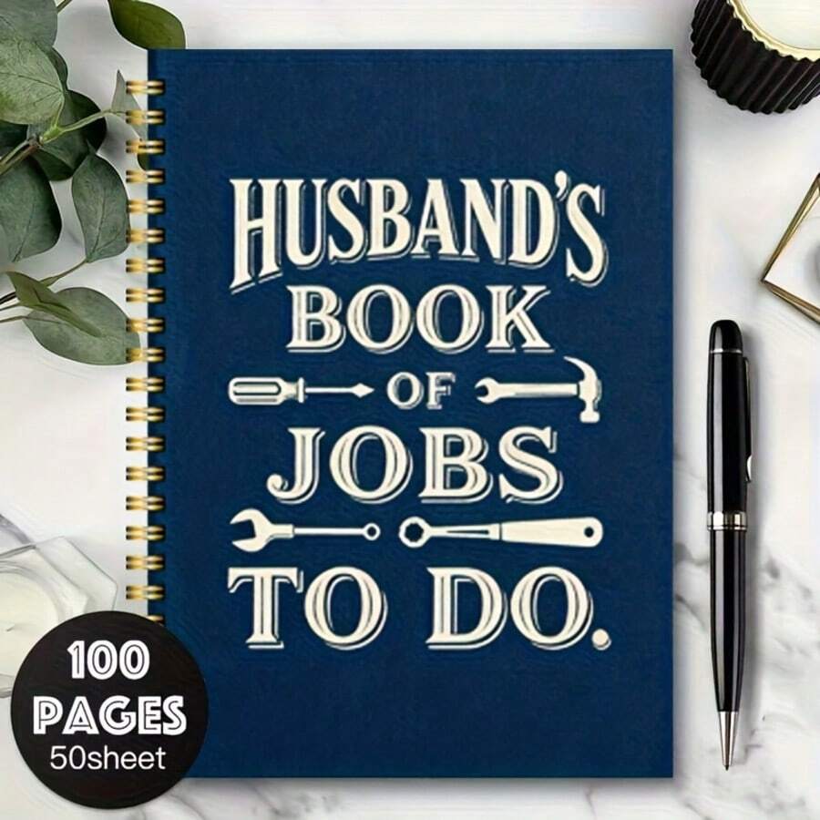 1 cuốn sổ tay ghi chép công việc hài hước của chồng - Bìa lò xo, thích hợp làm quà tặng sinh nhật/kỷ niệm/ngày lễ tình nhân/ngày của cha - Bìa đen trắng tối giản - Dùng hàng ngày ở văn phòng hoặc tại nhà - Sổ tay công việc của chồng - Ý tưởng quà tặng cho các cặp đôi, quà tặng sinh nhật cho chồng, quà kỷ niệm, thiết kế đơn giản, kết cấu chắc chắn, quà tặng hài hước