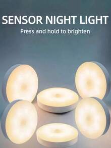 3 Pieces Of Warm White/Cold White Motion-Sensing Night Lights - Adjustable Brightness, Automatic On/Off, Perfect For Bedside, Staircases, Under Cabinets And Wardrobes, And Bedroom Night Lights - 白色 - 查看 16