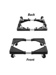 1 pieza Base con ruedas ajustable y móvil de acero inoxidable para lavadora/refrigerador, estante de almacenamiento de cocina ahorra espacio para electrodomésticos, refrigerador, mueble móvil y extensible - Multicolor - Ver 7