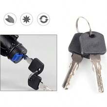 Accesorio duradero para bicicleta de montaña con tapa universal de acero inoxidable antirrobo con anillo de cerradura de cadena de bicicleta reforzada, con soporte de montaje y dos llaves - Negro - Ver 6