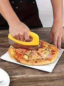 1个/2个装不锈钢半圆形披萨刀，采用手动按压式摇杆设计 - 无需用电，锋利刀刃可精准切割，经久耐用，适用于披萨、糕点和自制面团 - 厨房必备小工具，披萨配件，烹饪辅助工具，符合人体工程学手柄，品质优良