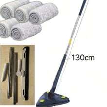 1件装 130*27cm三角扭扭拖把 免手洗旋转拖把 天花板清洁工具 墙壁 橱柜清洁 多功能加厚杆拖把（拆封后有油，是普通润滑油为了让拖把更好用，用水冲洗即可） - 藍色 - 查看 16