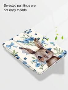 غطاء شفاف من السيليكون مضاد للصدمات بنمط أرنب وزهور كرتونية جميلة مع فتحة للقلم، مناسب لأجهزة iPad الجيل العاشر، iPad (A16) بمقاس 11 بوصة الجيل الحادي عشر 2025، iPad الجيل التاسع (10.2 بوصة)، يدعم الاستيقاظ من وضع السكون كهدية عيد - متعدد الألوان - مشاهدة 4