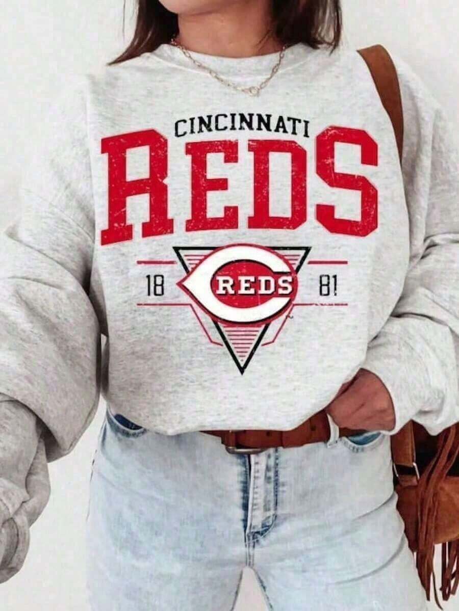 Vintage 90s Cincinnati Sweatshirt, Reds Shirt, Baseball  Swe-2 (2) - Grey - View 1