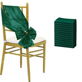 12pcs Olive Green Satin Chair Sash, Bow Design Chair Sash For Wedding Party Event Banquet Restaurant Hotel Folding Chair Decor (7x108 Inches)