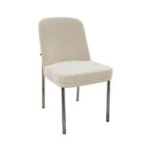 Dining Chairs, Set Of 2, With Thickened Seat Cushions And Metal Legs, Suitable For Dining Rooms, In A Modern Minimalist Style, Frame In Galvanized Silver, Velvet, Beige - Beige - View 10