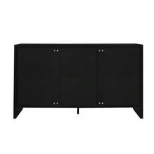 Modern, Minimalist Black Sideboard: The Perfect Combination Of Flexible Storage And Elegant Design. The Sideboard Features Gold Handles And Adjustable Dividers. - Black - View 9