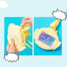 Miniso Teletubbies Series Plush Card Holder Multi-Character Style & Bow Detail Soft Short Card Slot Design Portable Card Storage & Bag Pendant Card (1 PC) - Yellow - View 3