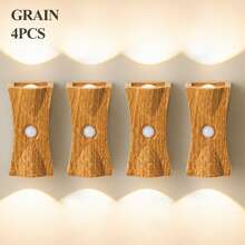 LED人体感应夜灯，LED感应壁灯，可充电壁灯 - USB充电，1200mAh，适用于办公室/卧室走廊/橱柜下方/楼梯，圣诞节/万圣节装饰，房间装饰，卧室装饰