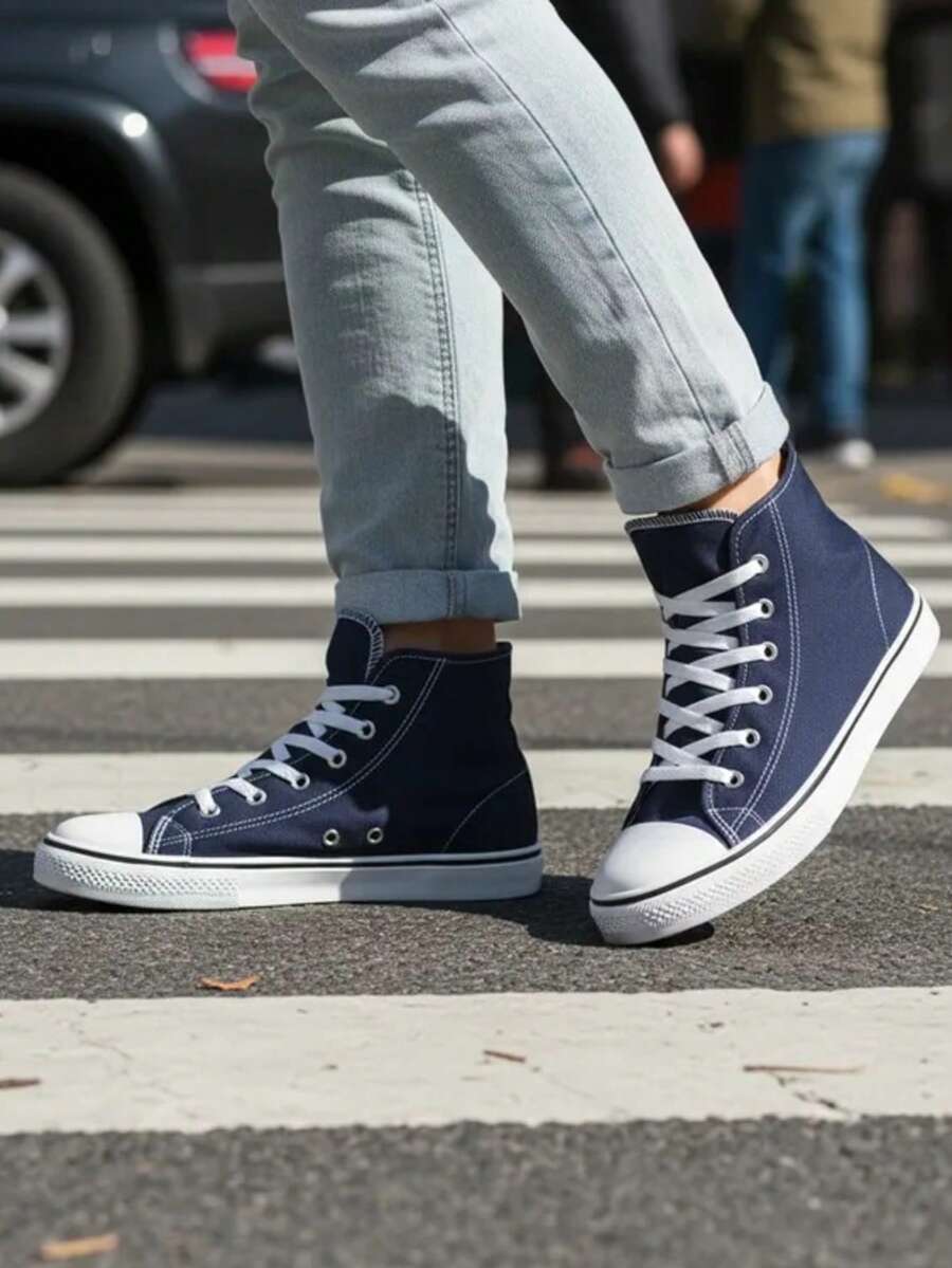 Tenis básico Unisex, Cómodos y resistentes con estilo retro. - Azul - Ver 1