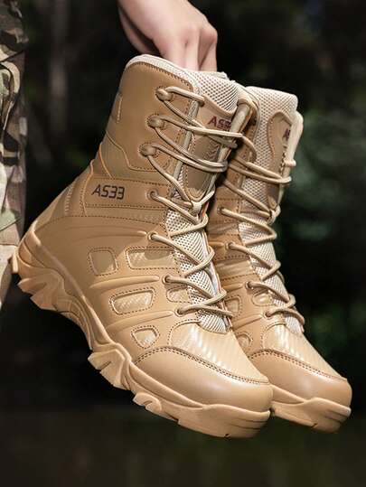High Quality Hiking Boots, 2025 New Design Plus Size Shoes, Durable Non-Slip Trekking Shoes, Combat Training Military Boots, Camouflage Shoes, Autumn/Winter Men's Tall Boots, Men's Outdoor Hiking Shoes, Outdoor Sports Casual Shoes, Tall Boots, Black Shoes, Grey Shoes, Khaki Shoes, Brown Shoes, Men's Riding Boots, Suitable For Cold Autumn/Winter Weather, Size 39-47 (Irregular Pattern)