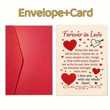 1pcForever In Love Romantic Greeting Card For Couples Expressing Deep Commitment And Stronger Love Ideal For Anniversaries Valentines Day Or Special Relationship Moments Gift For Him Or HerEnvelope + Card - Multicolor - View 9