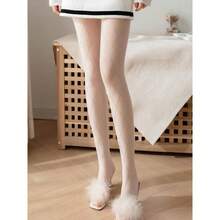 2 Pares de Pantimedias Femme con Diseos Estilizados, Ultrafinas, Transparentes y de Alta Elasticidad, El estilo G, Blanco A - inicial - Ver 2
