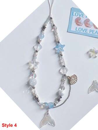 Correa para teléfono móvil en forma de lazo con colgante de corazón de aleación, pequeña correa de muñeca con colgante de estrella, correa desmontable, correa multifuncional para exteriores, accesorio colgante antirrobo y antiperdi da para estuche de teléfono móvil, adecuado para regalos de cumpleaños y festividades para madres, familia y amigos