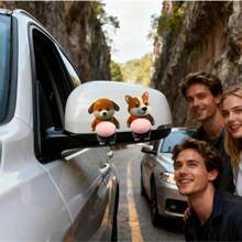 2张防撞狗卡车硅胶贴纸，汽车贴花，适用于车门、车身外部、卡车、家居墙壁、家具、橱柜，情人节好礼（尺寸随机） - 彩色 - 查看 6