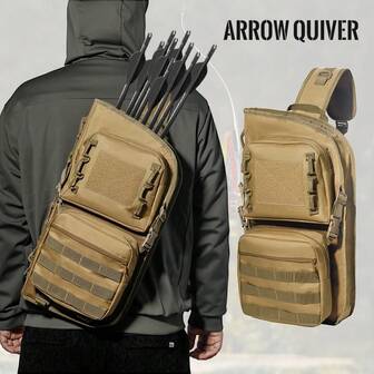 Multifunctional Archery Lightweight Back Arrow Quiver Dual Use Foldable Compact Hip Arrows Bag With Molle System Pocket Hanged For Target Shooting Hunting