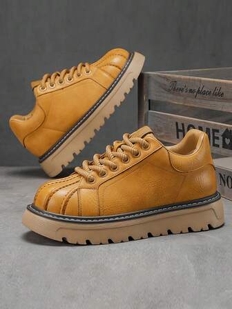 Men's Shell Shoes, Fashion New Classic Retro Casual Shoes, Synthetic Leather Breathable, Versatile For Outdoor, Travel, Streetwear, Multi-Scenario Casual Sports Shoes, Thick Sole Non-Slip Durable, Suitable For All Seasons Men Skateboard Shoes