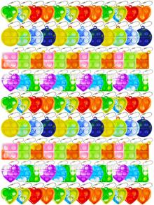 1/3/6/10/15/20/25/30/35/40/50pcs Pop Fidget Keychain, Stress Relief Gift Set - Mini Bubble Push Sensory Fun - Suitable For Birthday Party, Rewards And Gift Bags, Stress Relief Gifts, Gift Box Filler, Sensory Pressure Tool, Party Supplies, Office Desk Stress Relief Gifts (Random Colors And Styles)