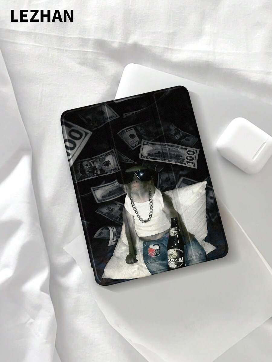 1pc Paper Money Monkey Pattern Tablet Protective Case, Compatible With IPad 10.2 Inch, IPad Pro 11 2021/2020/10th Gen, IPad Mini 4/5/6, Galaxy Tab A8 10.5 Inch 2022, Matepad 10.4/Tab, With Pencil Slot, Anti-Drop, Tablet Stand Protective Cover