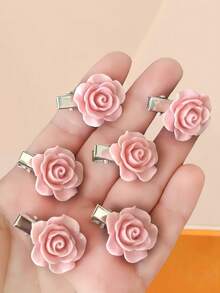 Bộ 10/5 kẹp tóc hoa hồng hồng, thiết kế hoa hồng tinh tế với màu hồng mềm mại, tạo không khí dễ thương mơ mộng - phù hợp cho nữ giới và phụ nữ, hoàn hảo cho hẹn hò, đám cưới hoặc thêm nét nữ tính ngọt ngào cho vẻ ngoài hàng ngày, để mái tóc bạn nở rộ với vẻ rạng rỡ quyến rũ - món đồ thiết yếu cho Ngày Lễ Tình Nhân - Nhiều màu - Xem 2