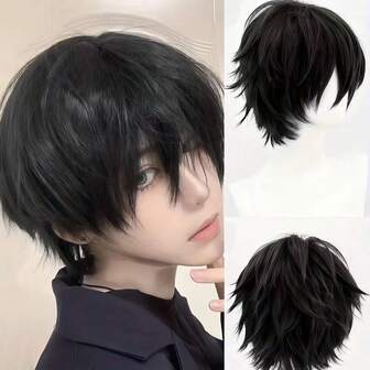 Durable Fiber Anime Wig, Straight Hair Style, Suitable For Cosplay, Theme Parties And Stage Performances - Unisex Temporary Costume Wig, Suitable For Birthday, Christmas (For Men)