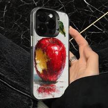 Funda de Teléfono Impresión de Arte de Fruta de Manzana Blanca para iPhone 14 13 12 11 Pro Max y  Galaxy S23 S22 S21 S20 Plus Opción de Regalo Ideal para Todas las Estaciones - Plateado - Ver 4