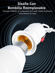 5 Metros Extensión Eléctrica con Socket y Switch Porta Lámpara E27 Cable para Foco o Lámpara Cable de Alargador Duradero Ideal para Iluminación en Hogar Sala Dormitorio y Oficina - 5 metros -- 2 piezas - Ver 7