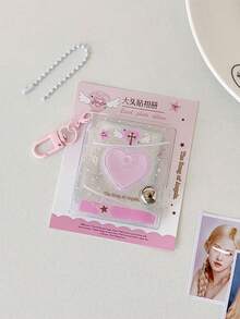 1 PC Transparent Shiny 2-Inch Card Album Boutique Keychain Pendant Photo Album Student Photo Id Photo Storage Album