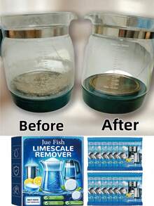 Jue Fish Limescale Cleaning Effervescent Tablets, Stainless Steel Pot & Kettle Descaling & Cleaning Lemon Tablets - Multicolor - View 13