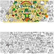 Mantel irlandés para fiestas, DIY para colorear, decoración de mesa de comedor larga, póster de pared, fondo de fiesta - Multicolor - Ver 4