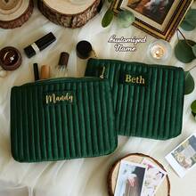 Personalized Christmas Gift: Name-Embroidered Cosmetic Bag Ideal For Bridesmaid Gifts, Wedding Favors, Travel Toiletry Bags, Makeup Bags, Ladies' Birthday Presents, And Mother's Day Gifts-Perfect As Wedding Day Gifts Or Thoughtful Presents For Mothers And Family During The Holidays.