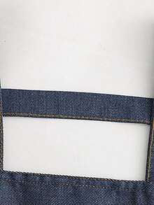 Denim Apron Soft - Unisex Bib Apron With Multifunctional Tool Pocket - Black - View 3