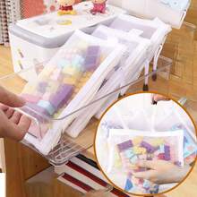 1 pieza Bolsa con cremallera de malla transparente, bolsa organizadora para rompecabezas, juguetes, cosméticos y otras necesidades de almacenamiento