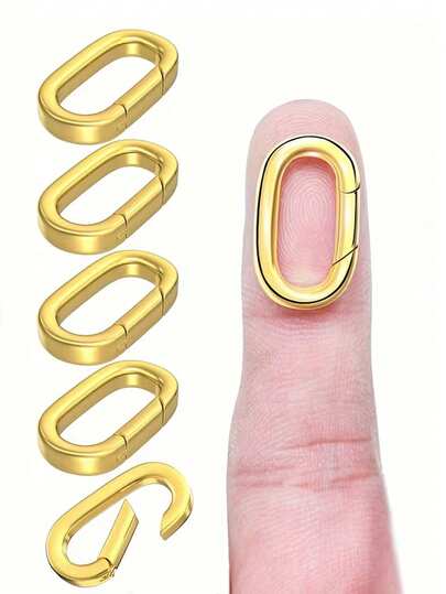 1pc Gold Lobster Clasp Strap - Elegant Oval Design For Necklace And Bracelet Making, Jewelry Clasp, Necklace Clasp | Lobster Clasp | Durable Jewelry Clasp, Jewelry DIY Making Clasp