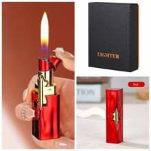 New Creative Fun Cute Lipstick Lighter - Zinc Alloy Material, Wind-Resistant Flame, And Refillable Butane System - A Must-Have For Discerning Smokers (Butane Gas Not Included) - 紅色 - 查看 4
