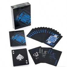 Bộ bài nhựa đen chất lượng cao | Thiết kế chống phai màu | Dùng cho các trò chơi bài và ảo thuật - Nhiều màu - Xem 5