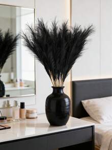 20 cành cỏ lau nhân tạo màu đen cao cấp, dài 55cm, trang trí nhà hiện đại cho phòng khách, bàn tiệc, kiểu cắm hoa khô tối giản, trang trí nhà và bếp phong cách Bohemian, lý tưởng cho đám cưới, tiệc tùng và ngày lễ, trang trí tiệc. - màu đen - Xem 4