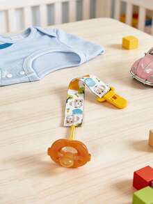 4pcs Double-Sided Floral Pacifier Clips, Baby Girl Teething Toy Leash, Anti-Lost Pacifier Holder Chain, Pacifier Clips With Toys, Assorted Patterns - Multicolor - View 2