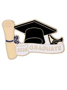 1/6件装 2026届博士毕业季毕业帽徽章，返校季创意毕业高考满分纪念徽章，2026届毕业礼物，衣服别针，松树 - 彩色 - 查看 14